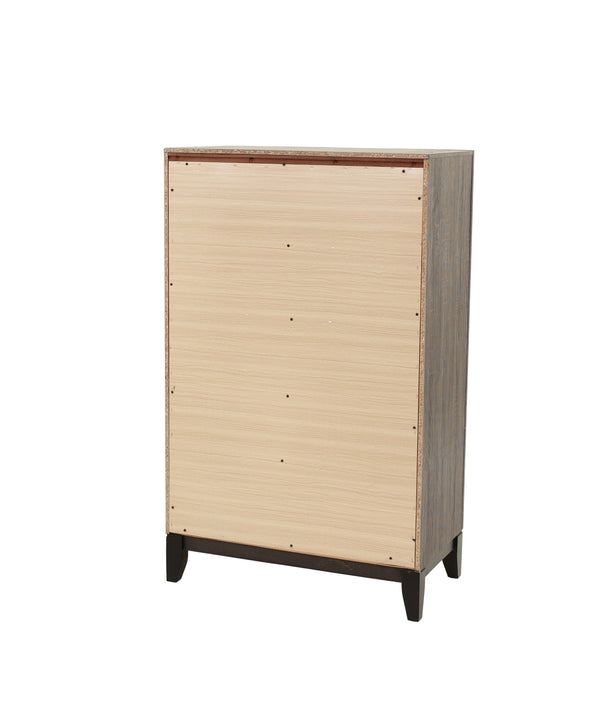 English Elm Bedroom Rustic Grey Oak Tall Chest 5-Drawer Solidwood Style Pine Storage Cabinet 31x16x50" B011P250826