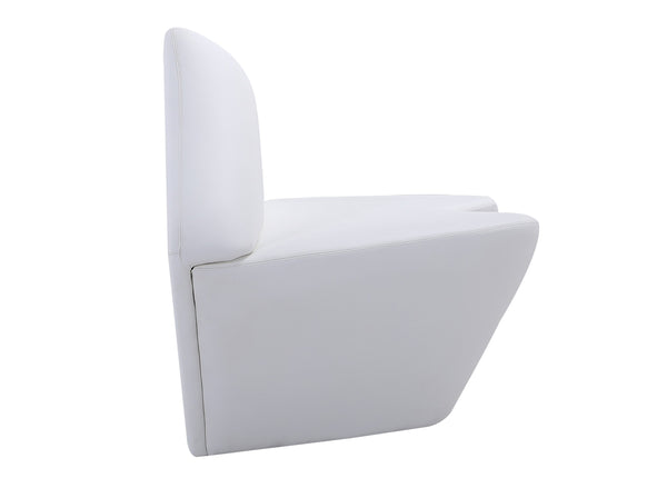 English Elm Kiss Vegan Leather Loveseat with Funky Lip Design, Hardwood Frame, High-Density Foam, Fully Assembled White B365P398101