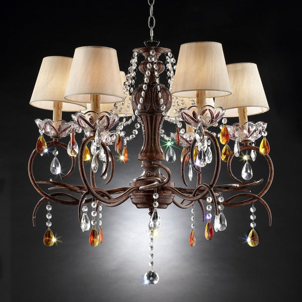 English Elm 27" Tall Metal Ceiling Lamp "Magnolia" - Elegant Bronze Design With Customizable Crystal Accents B072116063