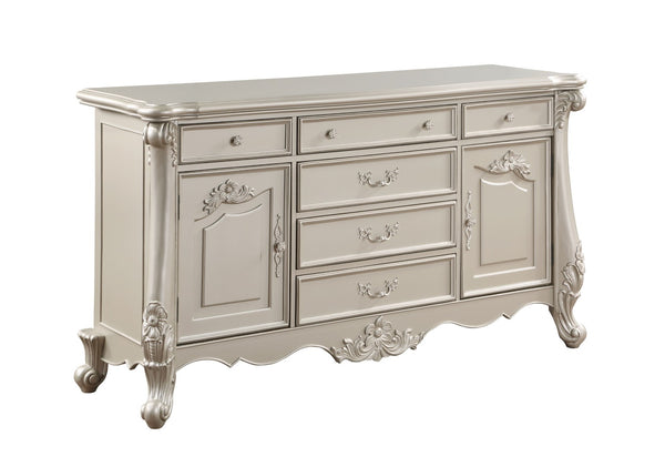 English Elm Bently Six Drawer Champagne Lacquer Dresser with Cabinet Storage for Primary Bedroom B2726P496937