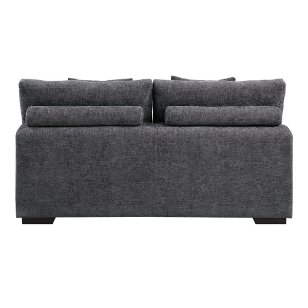 English Elm Chosen Gray Chenille Sectional Sofa Modular 2-Chaise with Ottoman, Toss Pillows, Pocket Coil Seats, 149"W x32"H B2726S00427