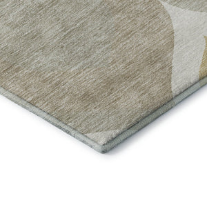 HomeRoots 8' X 10' Beige Ivory Gold Ogee Area Rug - Washable, UV Protected, Durable & Stylish for Any Space 663039