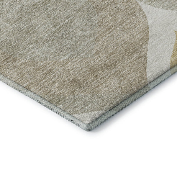 HomeRoots 8' X 10' Beige Ivory Gold Ogee Area Rug - Washable, UV Protected, Durable & Stylish for Any Space 663039