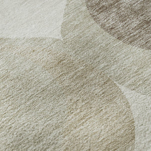 HomeRoots 8' X 10' Beige Ivory Gold Ogee Area Rug - Washable, UV Protected, Durable & Stylish for Any Space 663039