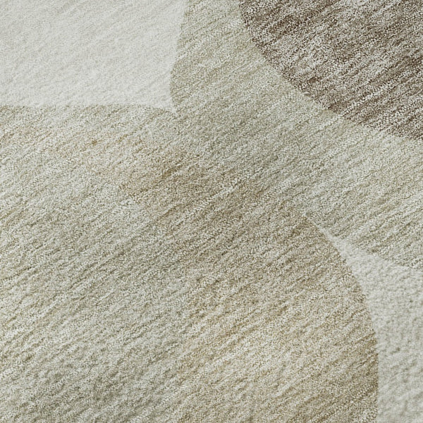 HomeRoots 8' X 10' Beige Ivory Gold Ogee Area Rug - Washable, UV Protected, Durable & Stylish for Any Space 663039