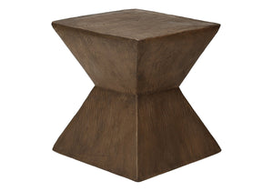 English Elm Accent Table Walnut Finish Magnesium Oxide Build for Indoor Outdoor Contemporary Use B2710P461683