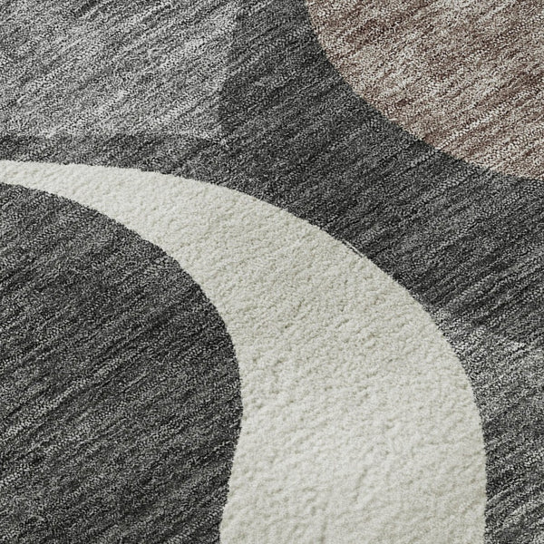 HomeRoots 8' X 10' Ogee Patterned Washable Area Rug in Gray, Ivory & Beige - Durable, UV Protected & Stylish 663063