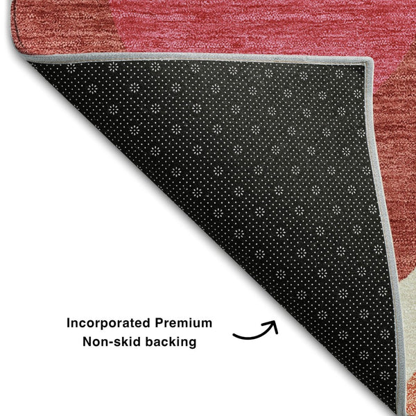 HomeRoots 10' Ogee Washable Area Rug in Pink, Orange & Ivory – UV Protected, Stain Resistant, Easy Care! 663089