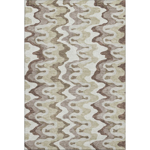 HomeRoots 8' X 10' Beige Ivory Taupe Abstract Area Rug - Washable, Stain-Resistant & UV Protected for Homes 663117