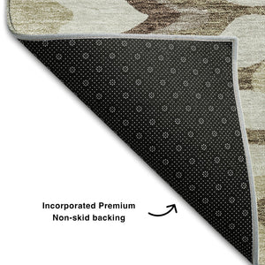 HomeRoots 8' X 10' Beige Ivory Taupe Abstract Area Rug - Washable, Stain-Resistant & UV Protected for Homes 663117