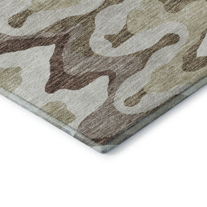 HomeRoots 8' X 10' Beige Ivory Taupe Abstract Area Rug - Washable, Stain-Resistant & UV Protected for Homes 663117