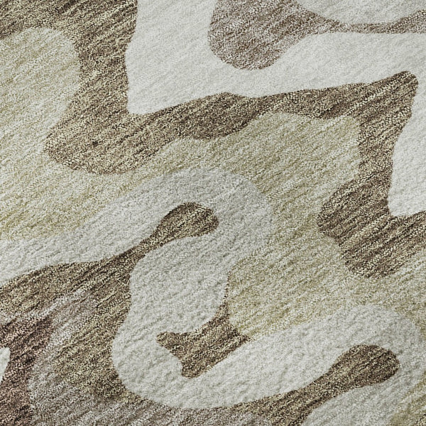 HomeRoots 8' X 10' Beige Ivory Taupe Abstract Area Rug - Washable, Stain-Resistant & UV Protected for Homes 663117
