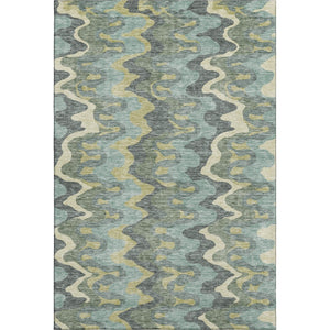 HomeRoots 8' X 10' Sage Ivory Beige Abstract Washable Area Rug - UV Protected, Stain Resistant, Modern Style 663159