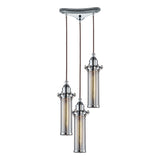 Fulton 10'' Wide 3-Light Triangular Pendant - Polished Chrome with Perforated Metal Shade 66315/3 Elk Lighting