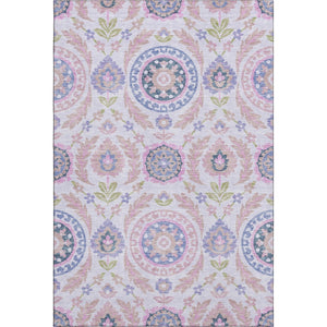 HomeRoots 9' X 12' Elegant Blush Purple & Green Floral Area Rug - Durable, Stain-Resistant, UV Protected Decor 663196