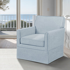 JLA Home 510 Design - Accent Transitional Slipcover-Inspired Armchair with Piping & Skirted Base, Removable Cushion Comfort 5DS100-0035
