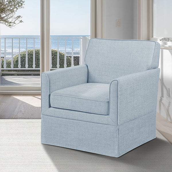 JLA Home 510 Design - Accent Transitional Slipcover-Inspired Armchair with Piping & Skirted Base, Removable Cushion Comfort 5DS100-0035