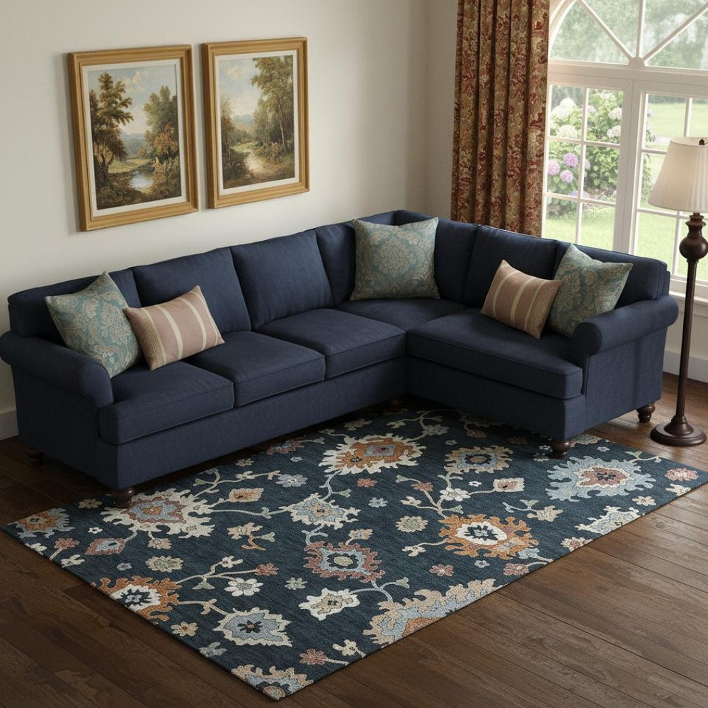 HomeRoots 8' X 10' Washable Floral Medallion Area Rug - UV Protected, Stain Resistant, Soft & Stylish Home Essential 663267