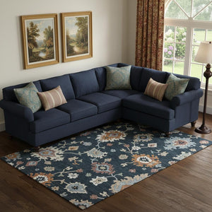 HomeRoots 8' X 10' Washable Floral Medallion Area Rug - UV Protected, Stain Resistant, Soft & Stylish Home Essential 663267