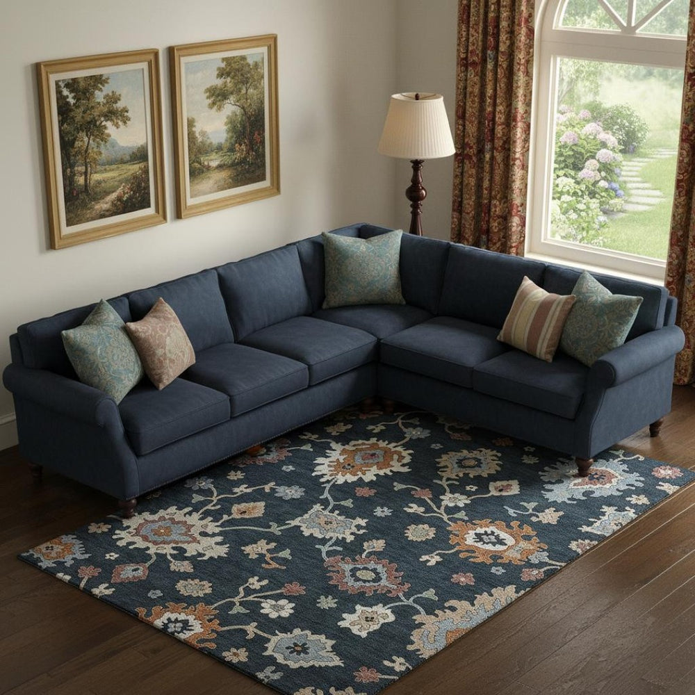HomeRoots 10' X 14' Elegant Floral Medallion Area Rug with Stain Resistance, UV Protection & Washable Care 663269