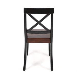 English Elm Christopher Knight Home® - Roshan Farmhouse Acacia Wood Dining Chairs Set Of 2 - Rustic Black & Walnut Finish For Comfort 62888.00BWALN