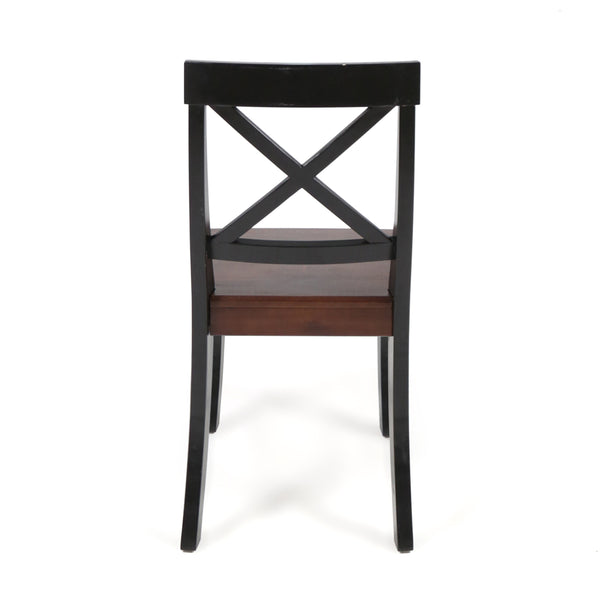 English Elm Christopher Knight Home® - Roshan Farmhouse Acacia Wood Dining Chairs Set Of 2 - Rustic Black & Walnut Finish For Comfort 62888.00BWALN