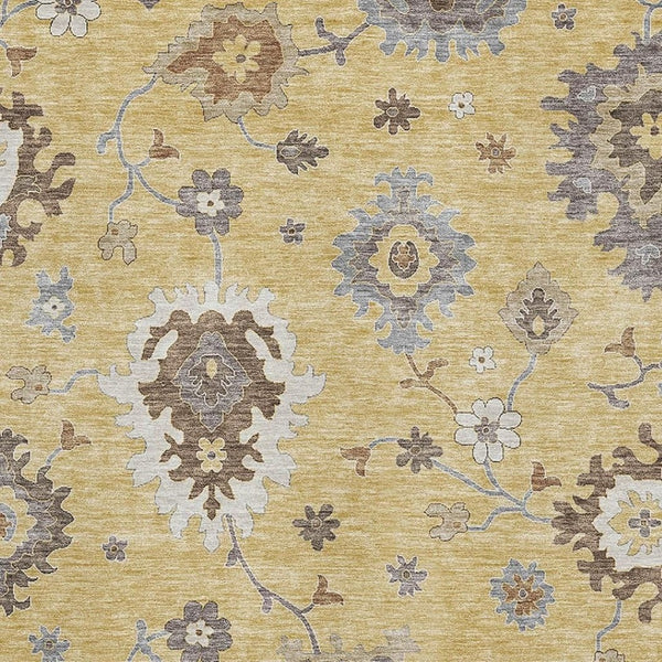 HomeRoots 8' X 10' Elegant Floral Medallion Washable Area Rug with UV Protection for Homes with Kids & Pets 663285
