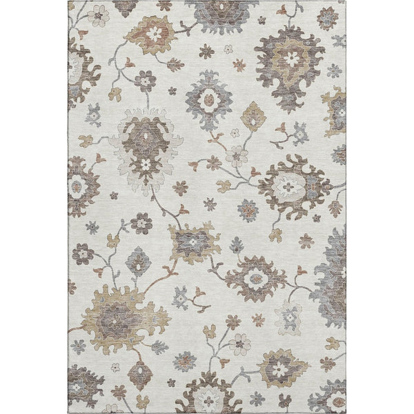 HomeRoots 5' X 8' Elegant Floral Medallion Area Rug - Stain-Resistant, UV-Protected, Easy-Care for Busy Spaces 663289