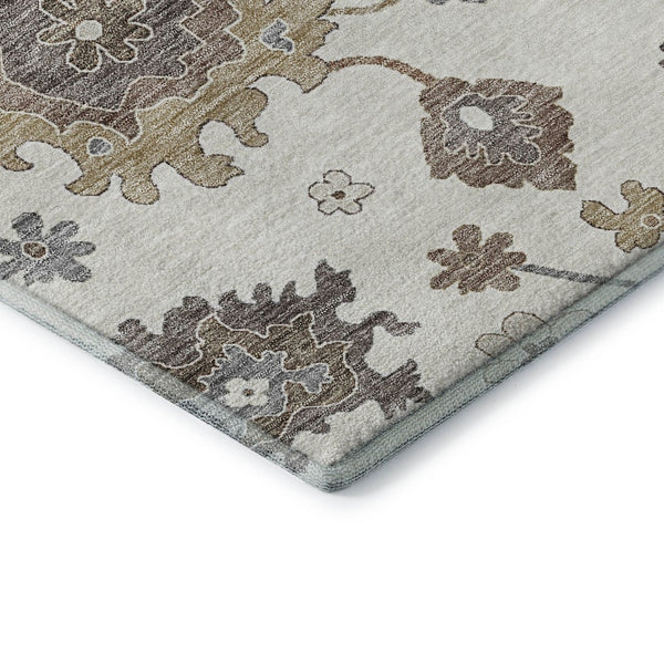 HomeRoots 5' X 8' Elegant Floral Medallion Area Rug - Stain-Resistant, UV-Protected, Easy-Care for Busy Spaces 663289