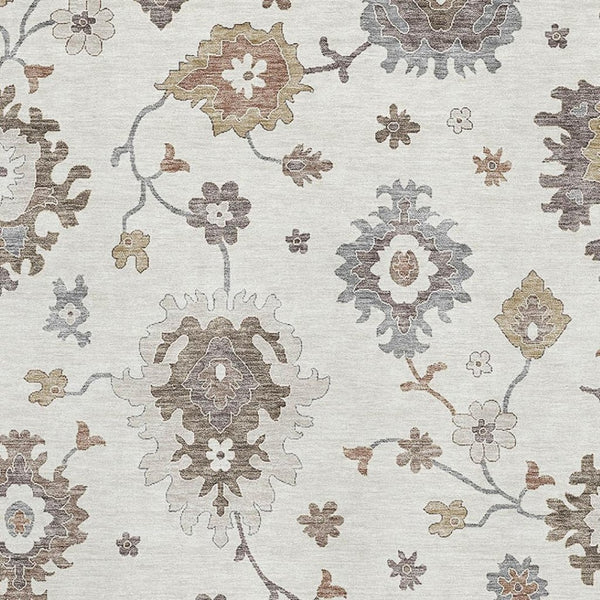 HomeRoots 8' X 10' Timeless Floral Medallion Area Rug - Washable, UV Protected, Durable for Homes with Kids & Pets 663291