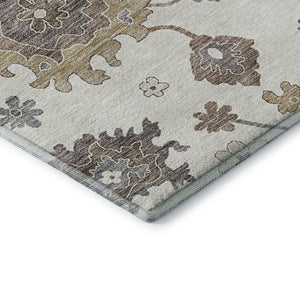 HomeRoots 9' X 12' Elegant Floral Medallion Area Rug - Washable, UV Protected, Perfect for Busy Homes! 663292