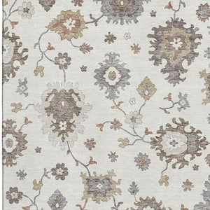 HomeRoots 9' X 12' Elegant Floral Medallion Area Rug - Washable, UV Protected, Perfect for Busy Homes! 663292