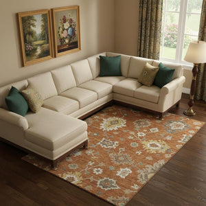 HomeRoots 10' X 14' Elegant Floral Medallion Area Rug - Washable, Durable, UV Protected for High-Traffic Spaces 663299