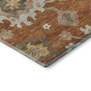 HomeRoots 10' X 14' Elegant Floral Medallion Area Rug - Washable, Durable, UV Protected for High-Traffic Spaces 663299