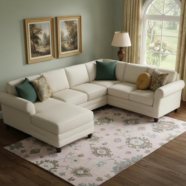 HomeRoots 8' X 10' Floral Medallion Area Rug in Pink, Ivory & Brown - Washable, UV Protected & Stain Resistant! 663303