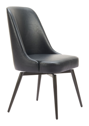 Zuo Modern Keppel Swivel Dining Chair Set Of 2 - Modern Comfort And Style For Contemporary Spaces Black 100% Polyurethane,Plywood,Steel 110843-zuo-modern