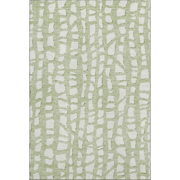 HomeRoots 8' X 10' Artichoke Green Cobblestone Area Rug - UV Protected, Stain Resistant, Easy-Care Elegance 663333