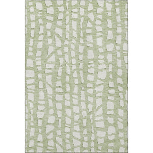 HomeRoots 10' Artichoke Green & Ivory Cobblestone Area Rug - Washable, UV Protected, Durable for Family Living 663335