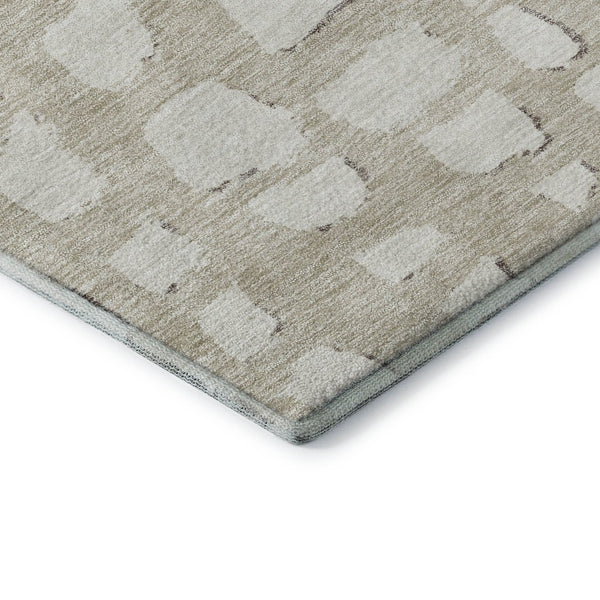 HomeRoots 8' X 10' Beige And Ivory Cobblestone Area Rug - Washable, UV Protected, Stain Resistant, Durable Style 663339