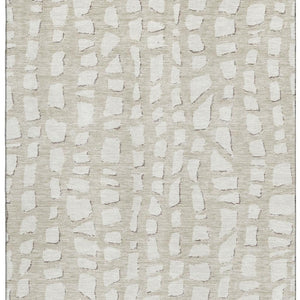 HomeRoots 8' X 10' Beige And Ivory Cobblestone Area Rug - Washable, UV Protected, Stain Resistant, Durable Style 663339