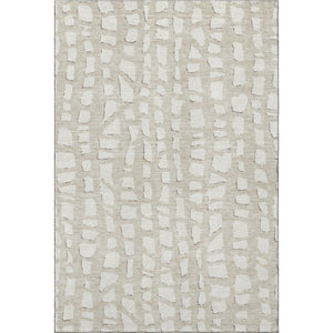 HomeRoots 8' X 10' Beige And Ivory Cobblestone Area Rug - Washable, UV Protected, Stain Resistant, Durable Style 663339