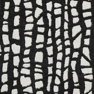 HomeRoots 5' X 8' Black and Ivory Cobblestone Area Rug - Durable, Washable, UV-Protected for Everyday Use! 663343