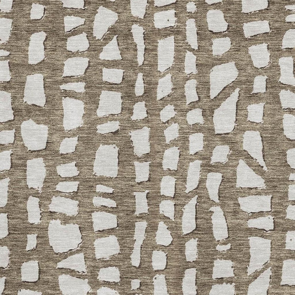 HomeRoots 8' X 10' Cobblestone Washable Area Rug – Durable Brown & Ivory Design with UV Protection & Easy Care 663351