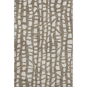 HomeRoots 10' X 14' Cobblestone Washable Area Rug in Brown & Ivory - UV Protected, Durable, Easy Care Design! 663353