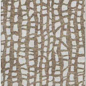 HomeRoots 10' X 14' Cobblestone Washable Area Rug in Brown & Ivory - UV Protected, Durable, Easy Care Design! 663353