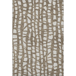 HomeRoots 10' X 14' Cobblestone Washable Area Rug in Brown & Ivory - UV Protected, Durable, Easy Care Design! 663353
