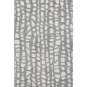 HomeRoots 8' X 10' Modern Gray and Ivory Cobblestone Washable Area Rug with Stain Resistance & UV Protection 663357