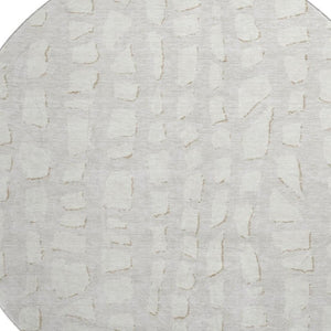 HomeRoots 8' Ivory and Beige Cobblestone Round Rug - Washable, UV-Protected, Stain-Resistant, Durable Design 663362