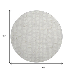 HomeRoots 8' Ivory and Beige Cobblestone Round Rug - Washable, UV-Protected, Stain-Resistant, Durable Design 663362