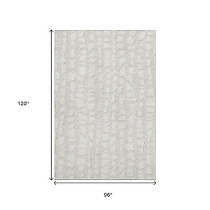 HomeRoots 8' X 10' Ivory and Beige Cobblestone Area Rug - Durable, Washable, UV-Protected for High-Traffic Homes 663363